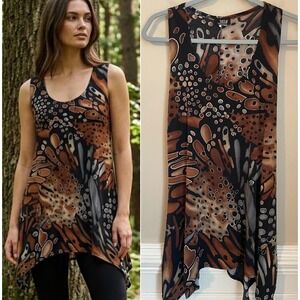 Jostar Size S Abstract‎ Monarch Butterfly Sharkbite Tunic Forest Fairy Grunge
